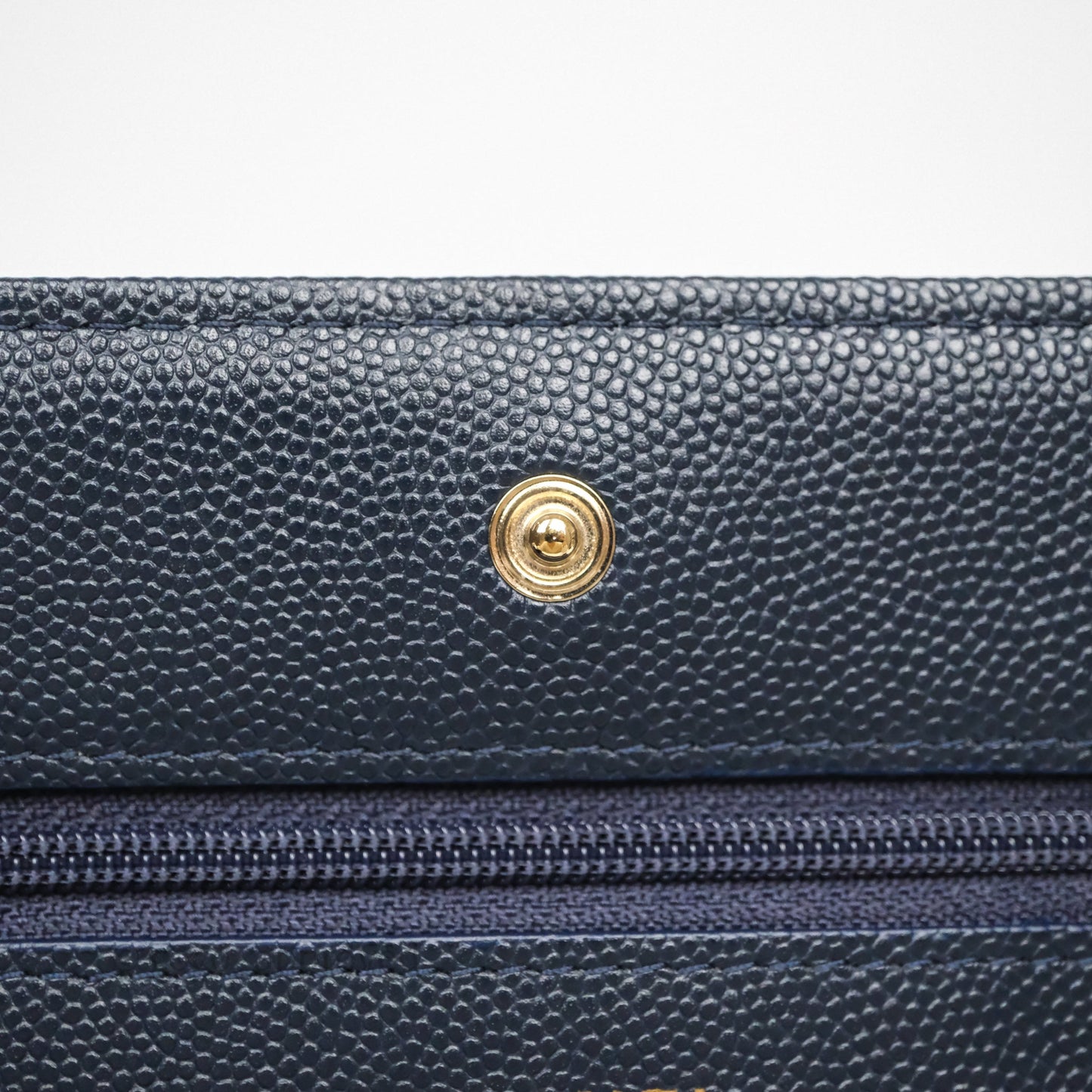 Chanel Classic Wallet On Chain WOC Quilted Navy Caviar Gold Hardware