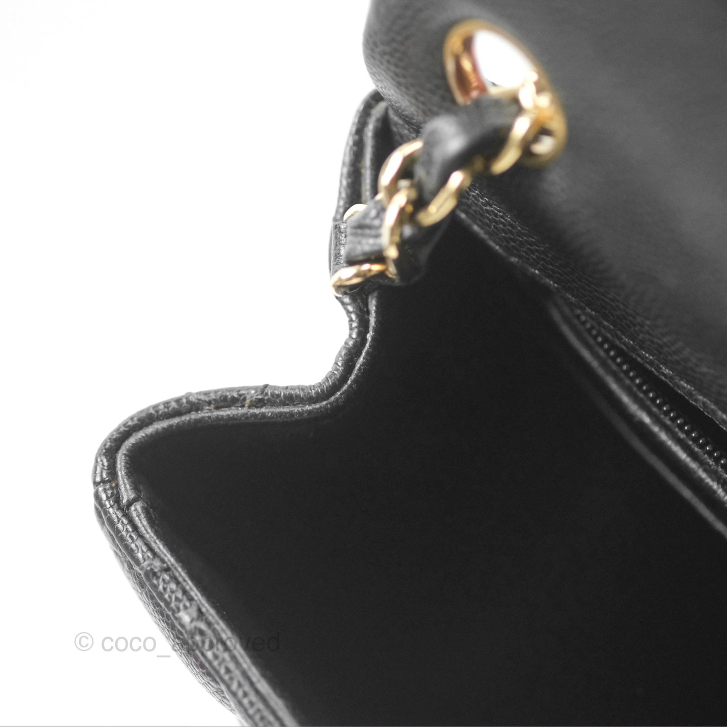 Chanel Mini Square Flap Quilted Black Caviar Gold Hardware