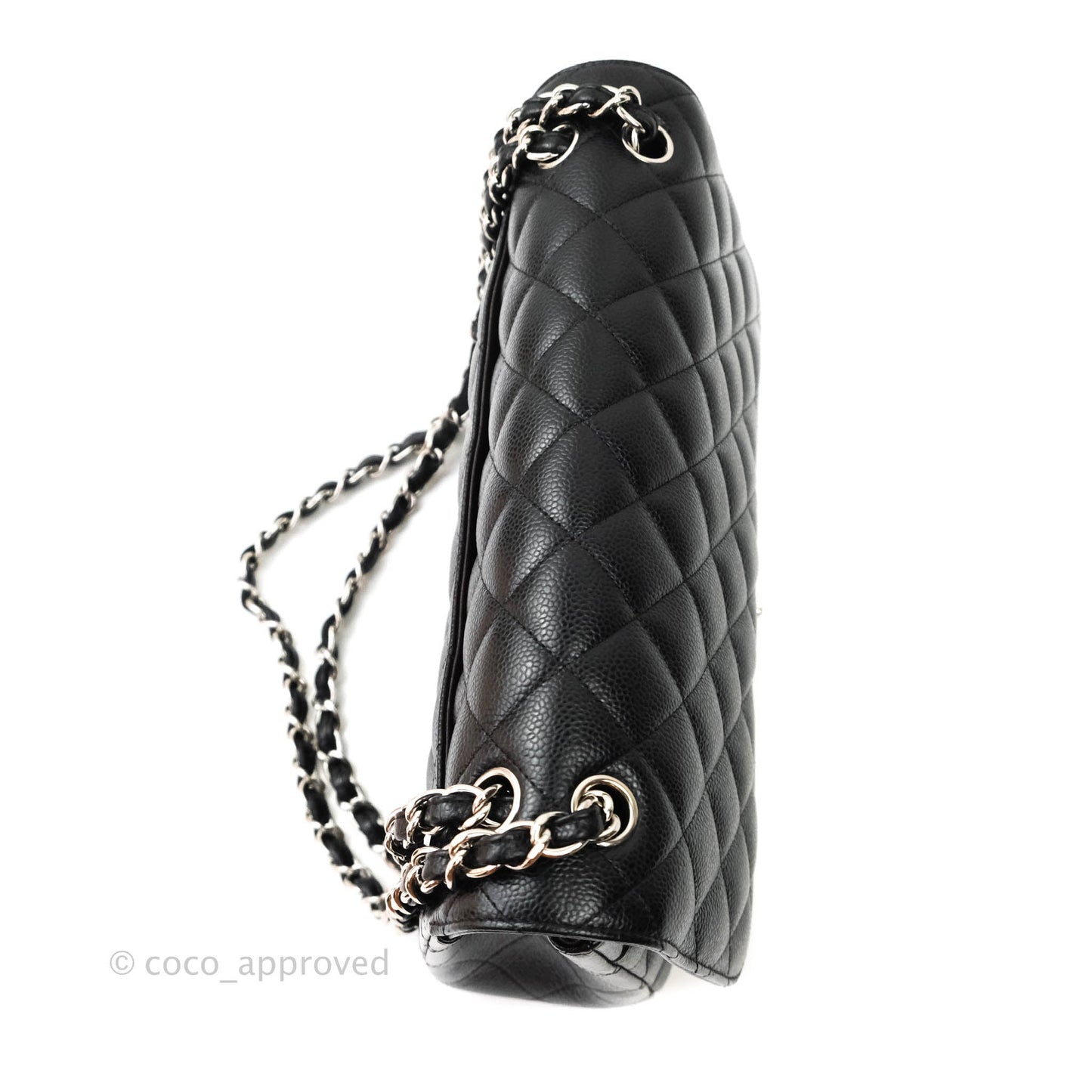 Chanel Jumbo Double Flap Black Caviar Silver Hardware⁣⁣