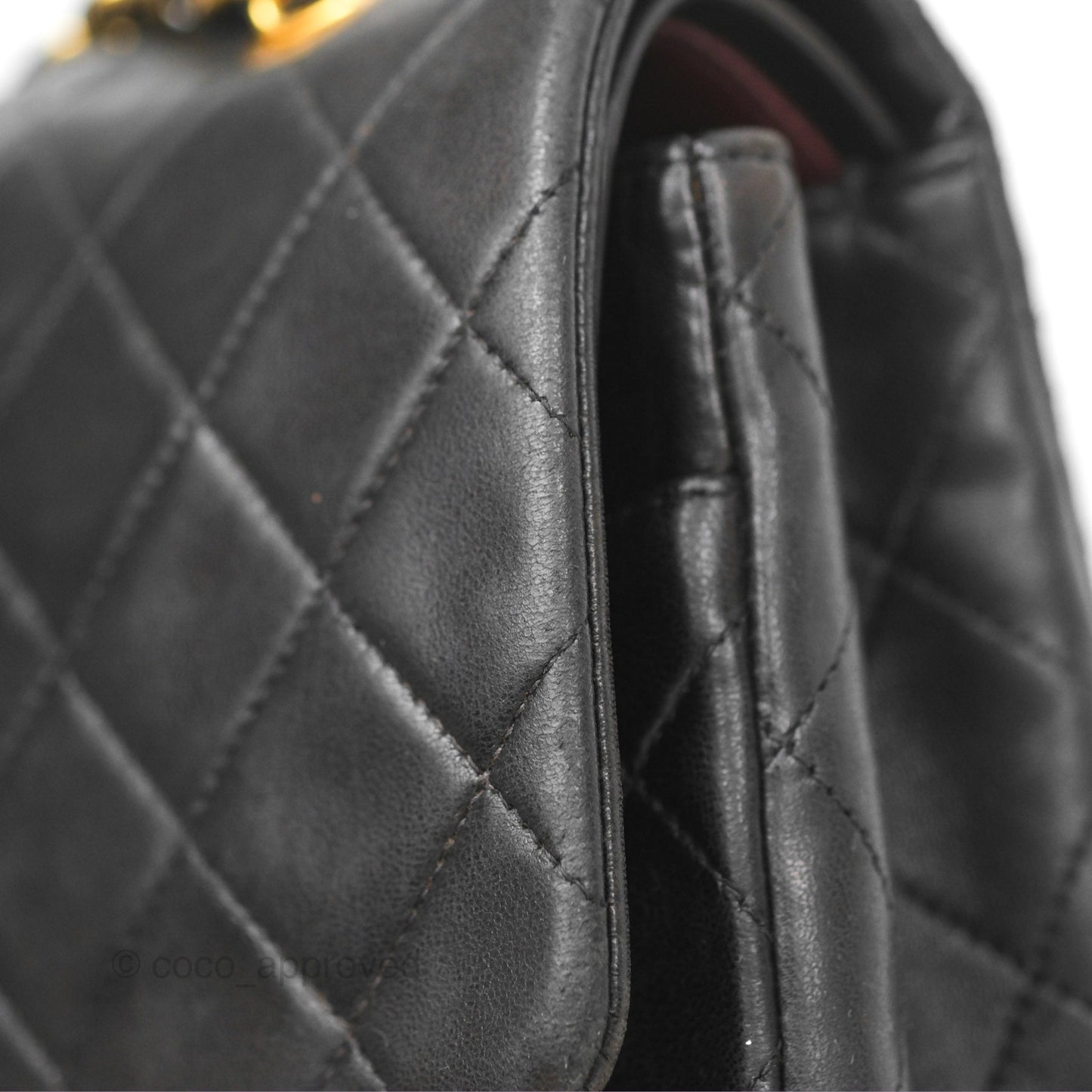 Chanel Classic Vintage Medium Flap Black Lambskin 24K Gold Hardware