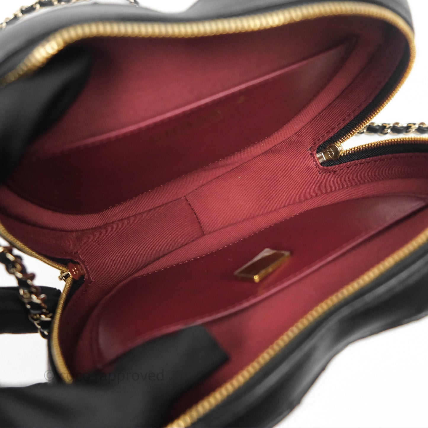 Chanel Large Heart Bag Black Lambskin Gold Hardware 22S
