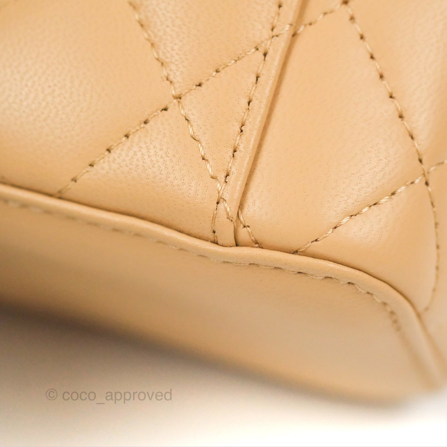 Chanel Mini Pearl Crush Vanity With Chain Beige Lambskin Aged Gold Hardware