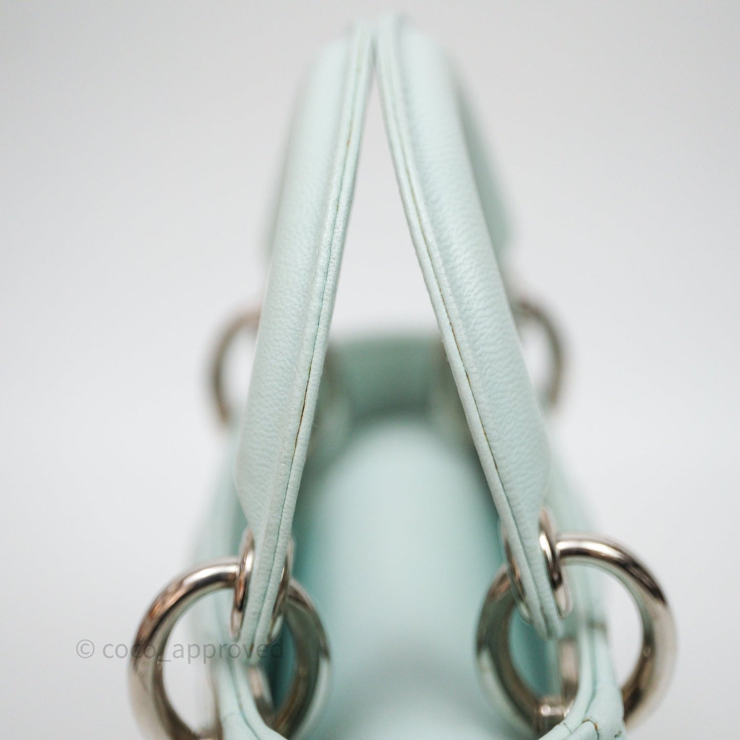 Christian Dior Mirco Lady Dior Cannage Calfskin Light Green Matte