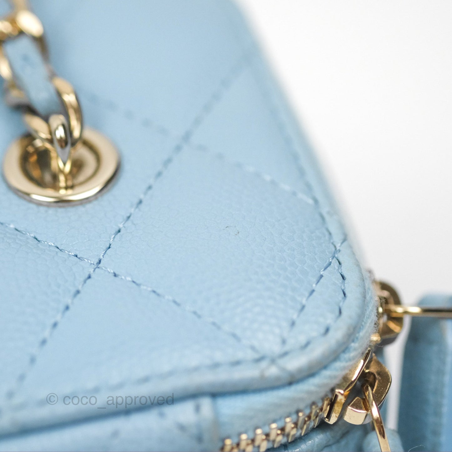 Chanel Classic Vanity With Chain Blue Caviar Gold Hardware