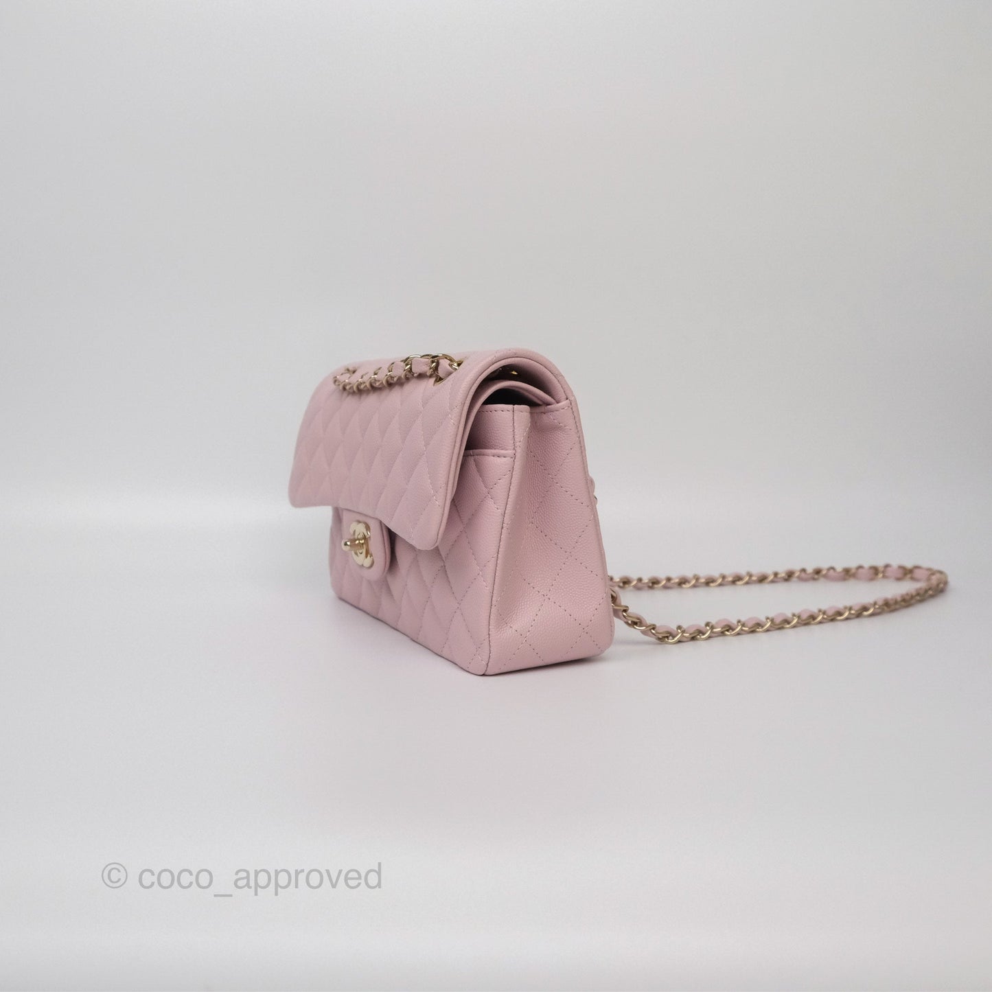 Chanel Small S/M Classic Flap Light Pink Caviar Gold Hardware