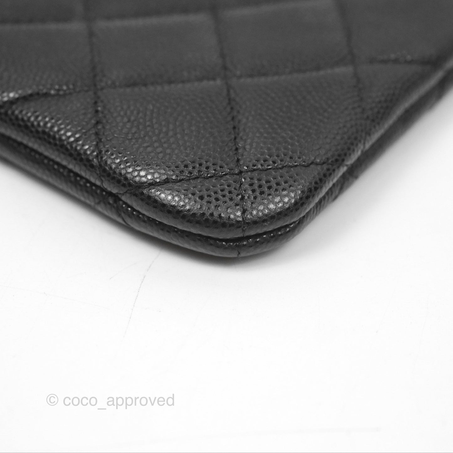 Chanel Quilted Mini O Case Black Caviar Silver Hardware