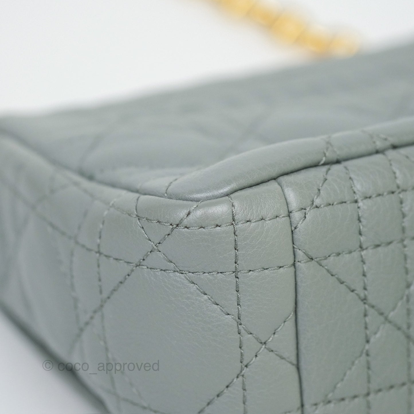 Dior Small Caro Bag Grey Supple Cannage Calfskin