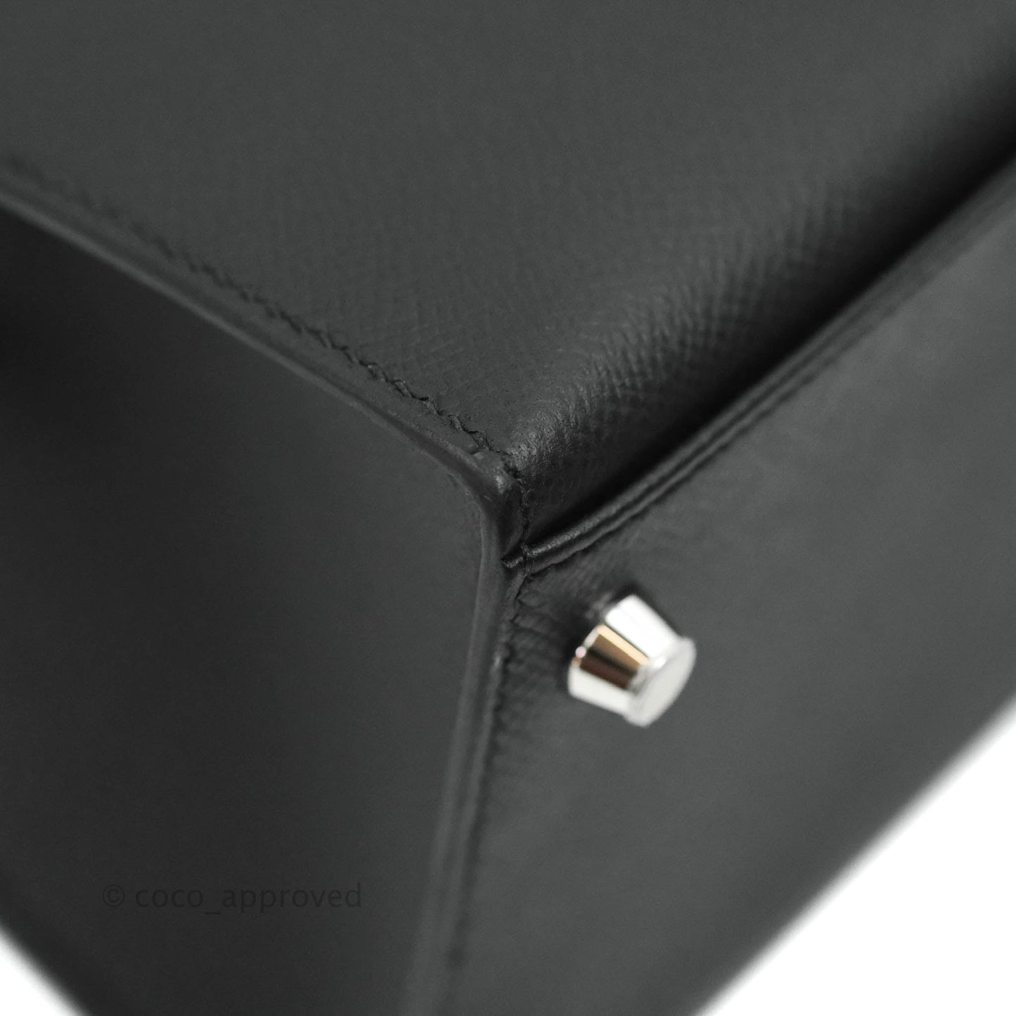 Hermès Kelly 28 Sellier Black Epsom Palladium Hardware