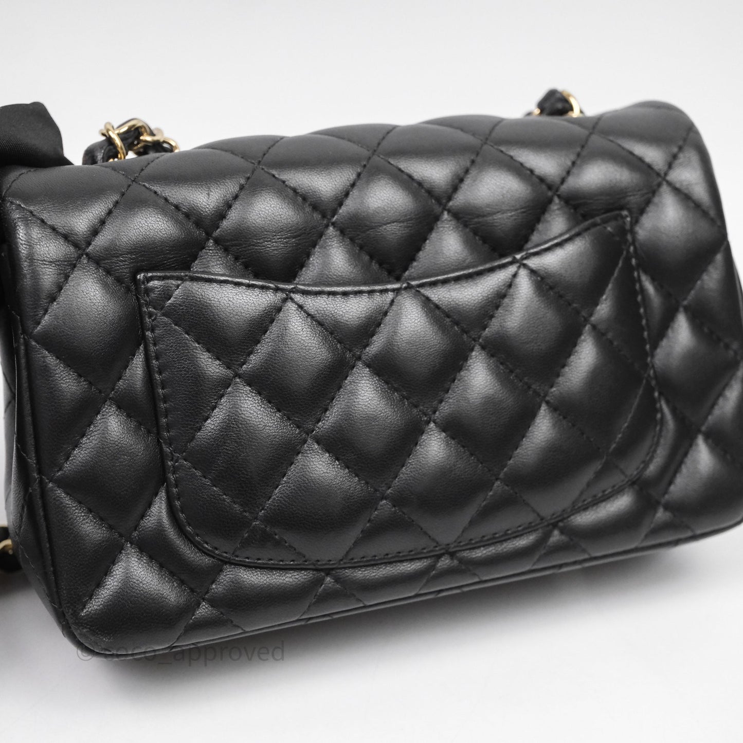 Chanel Mini Rectangular Flap Quilted Black Lambskin Gold Hardware