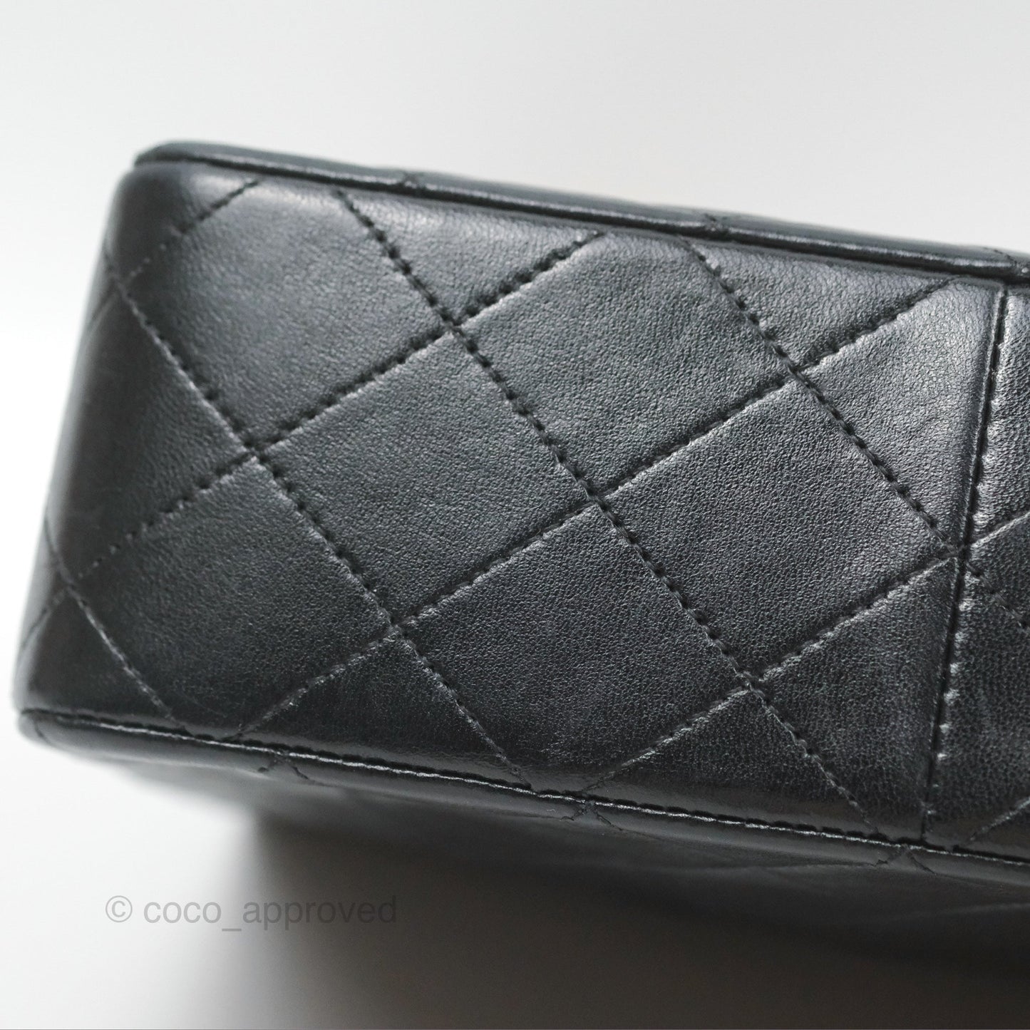Chanel Vintage Square Flap Bag Black Lambskin 24K Gold Hardware