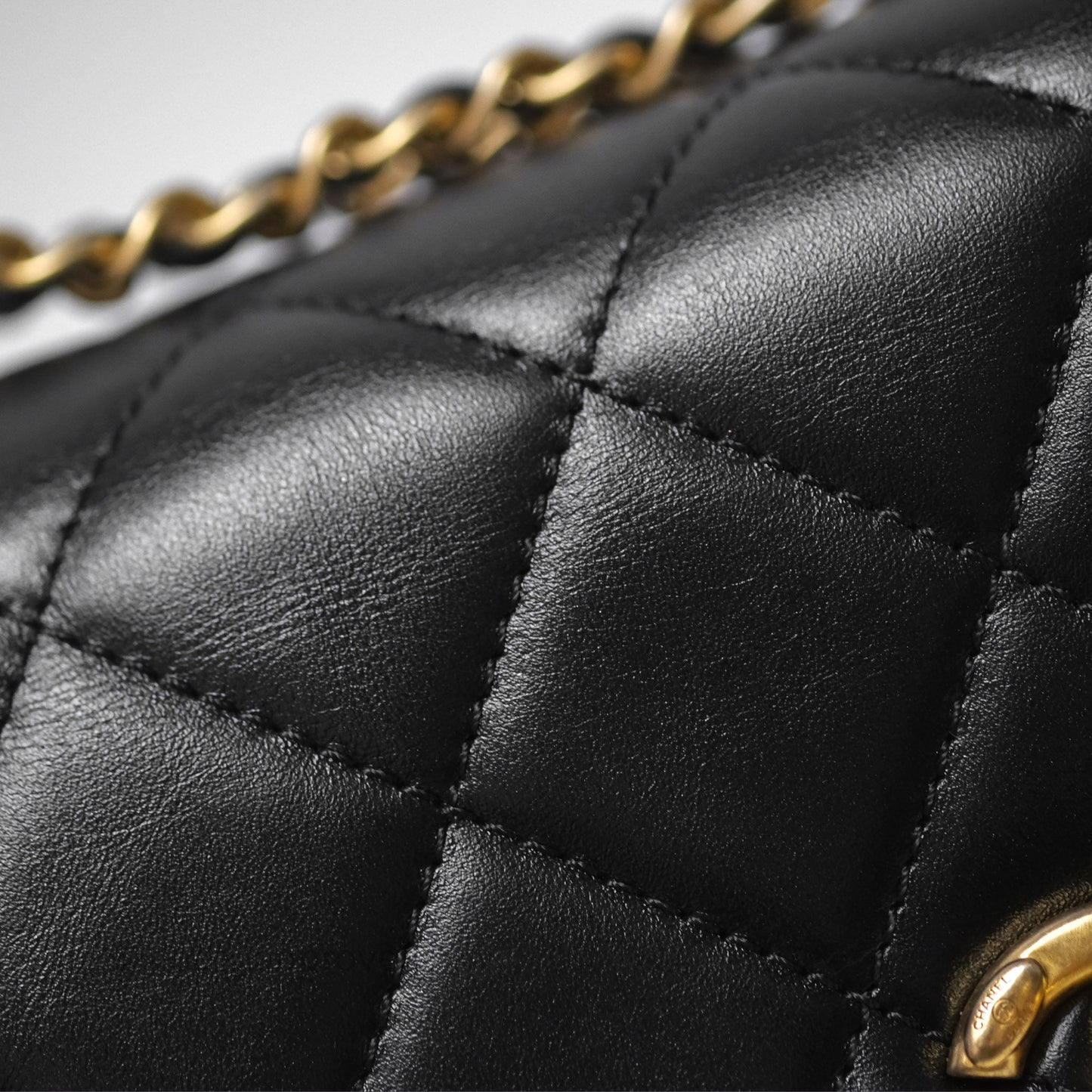 Chanel Quilted Mini Perfect Fit Adjustable Black Calfskin Gold Hardware
