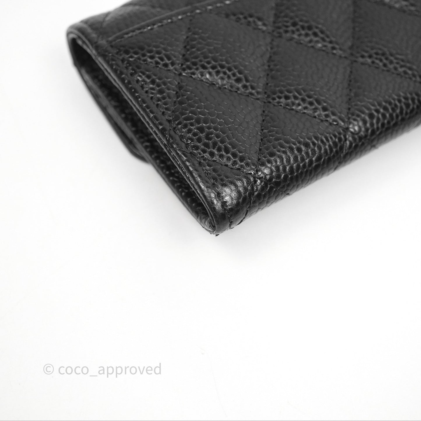 Chanel Quilted Flap Card Holder Caviar Black Gold Hardware
