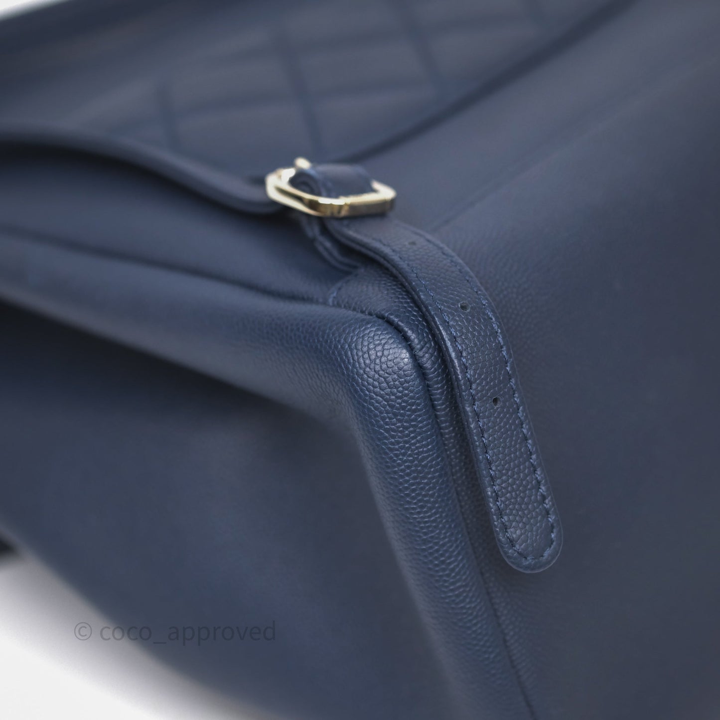 Chanel Quilted Business Affinity Backpack Navy Caviar Gold Hardware