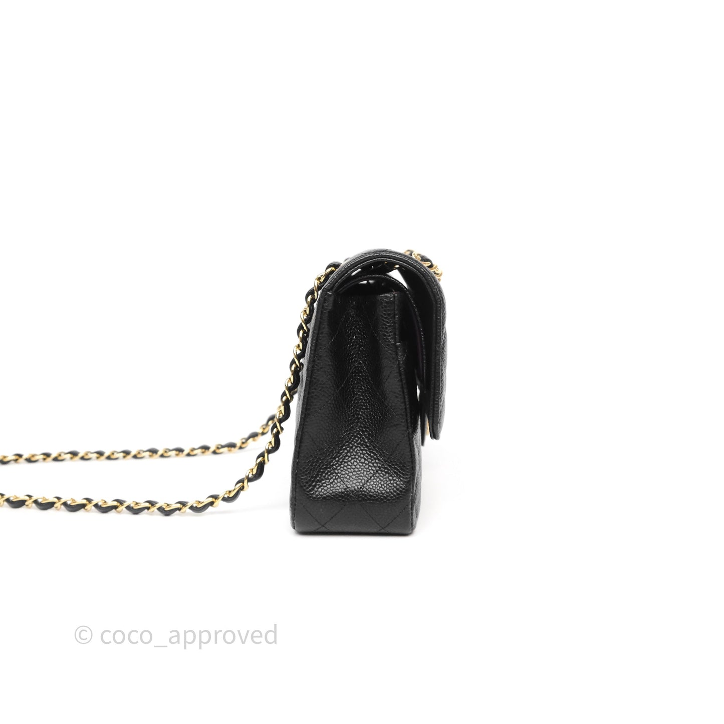 Chanel Classic M/L Medium Flap Quilted Black Caviar Gold Hardware