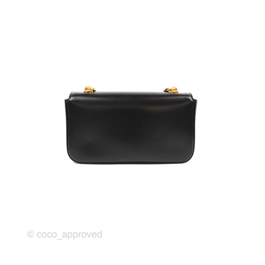 Celine Triomphe Chain Shoulder Bag Black Shiny Calfskin