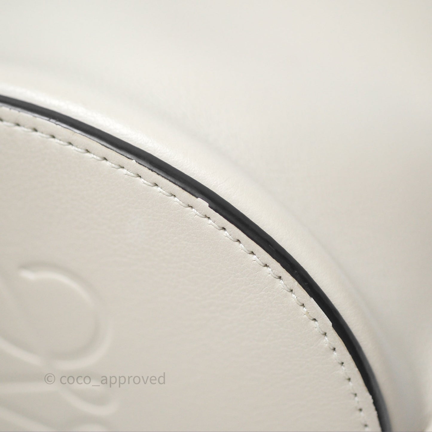 Loewe Gate Bucket Handle Bag Soft White Grained Calfskin