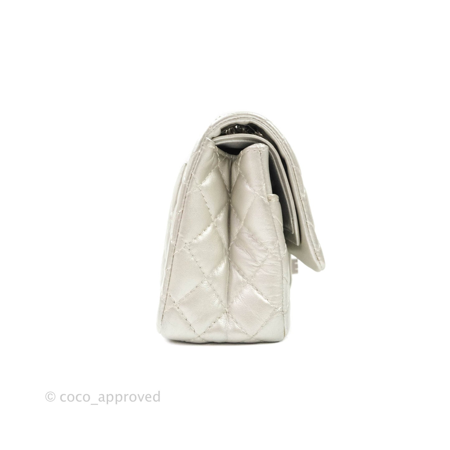 Chanel Reissue Quilted Aged Calfskin Metallic Silver Matte Silver Hardware 225
