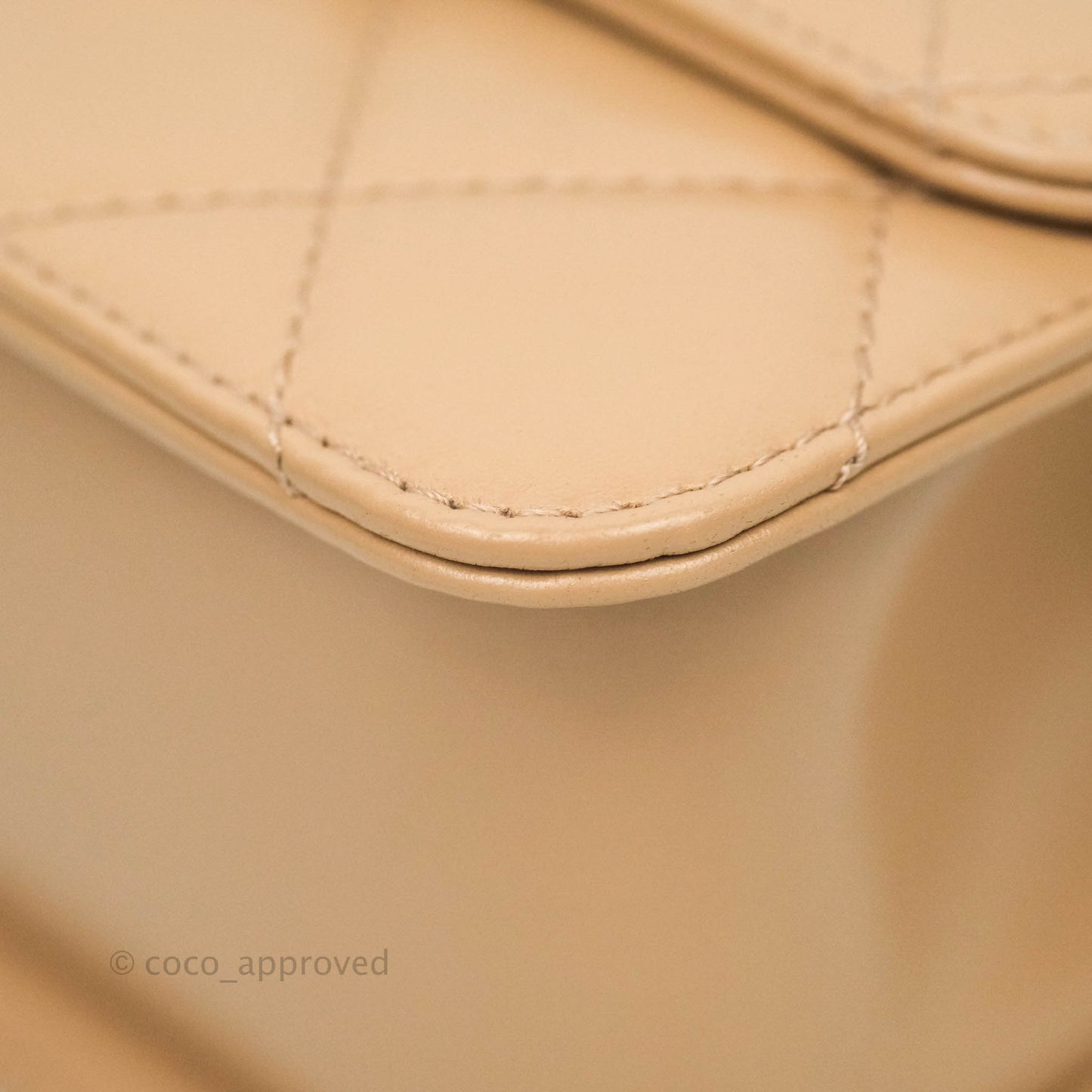 Chanel Quilted Mini Perfect Fit Adjustable Beige Calfskin Gold Hardware 21A