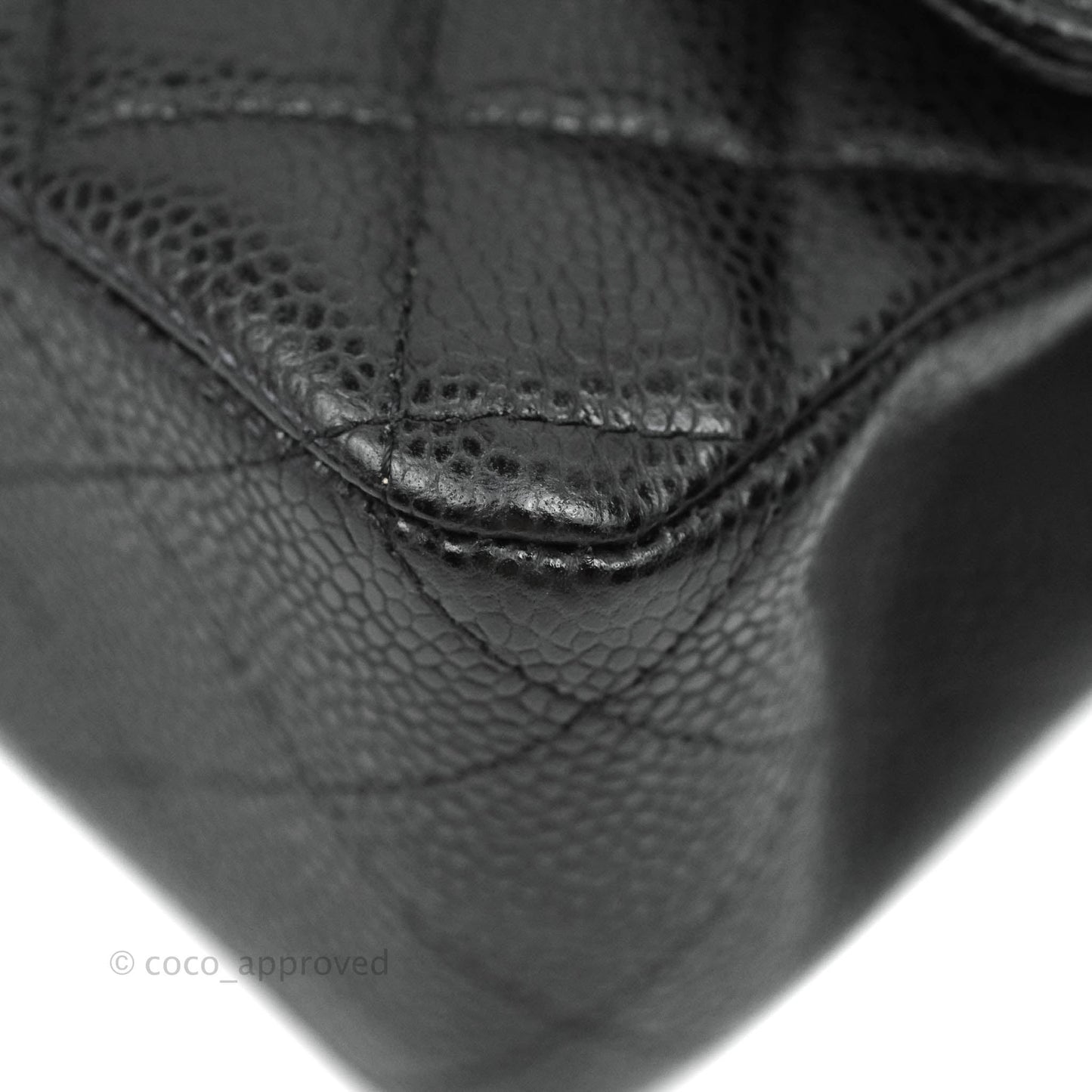 Chanel Quilted M/L Medium Double Flap Black Caviar Gold Hardware