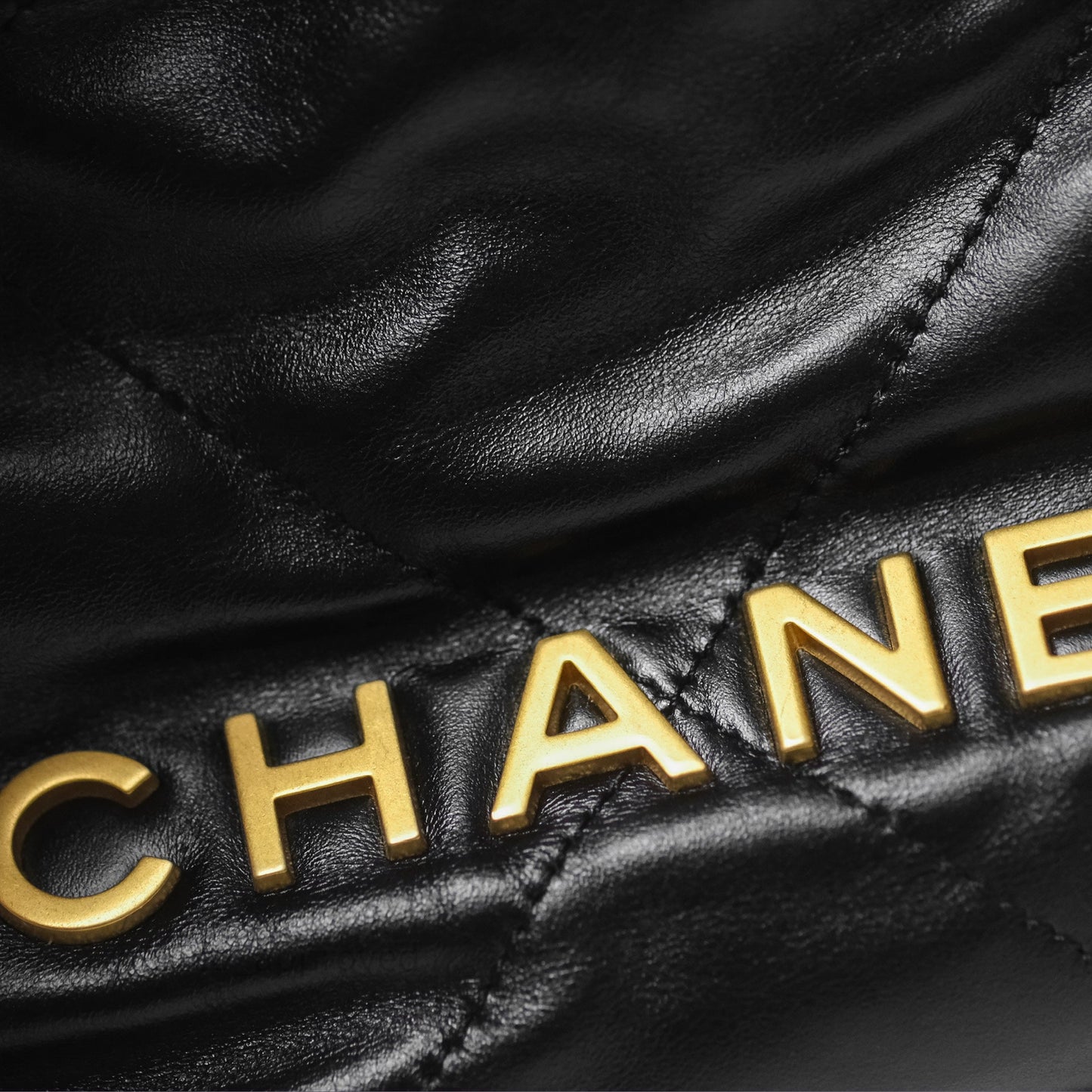 Chanel 22 Mini Bag Black Crumpled Calfskin Aged Gold Hardware