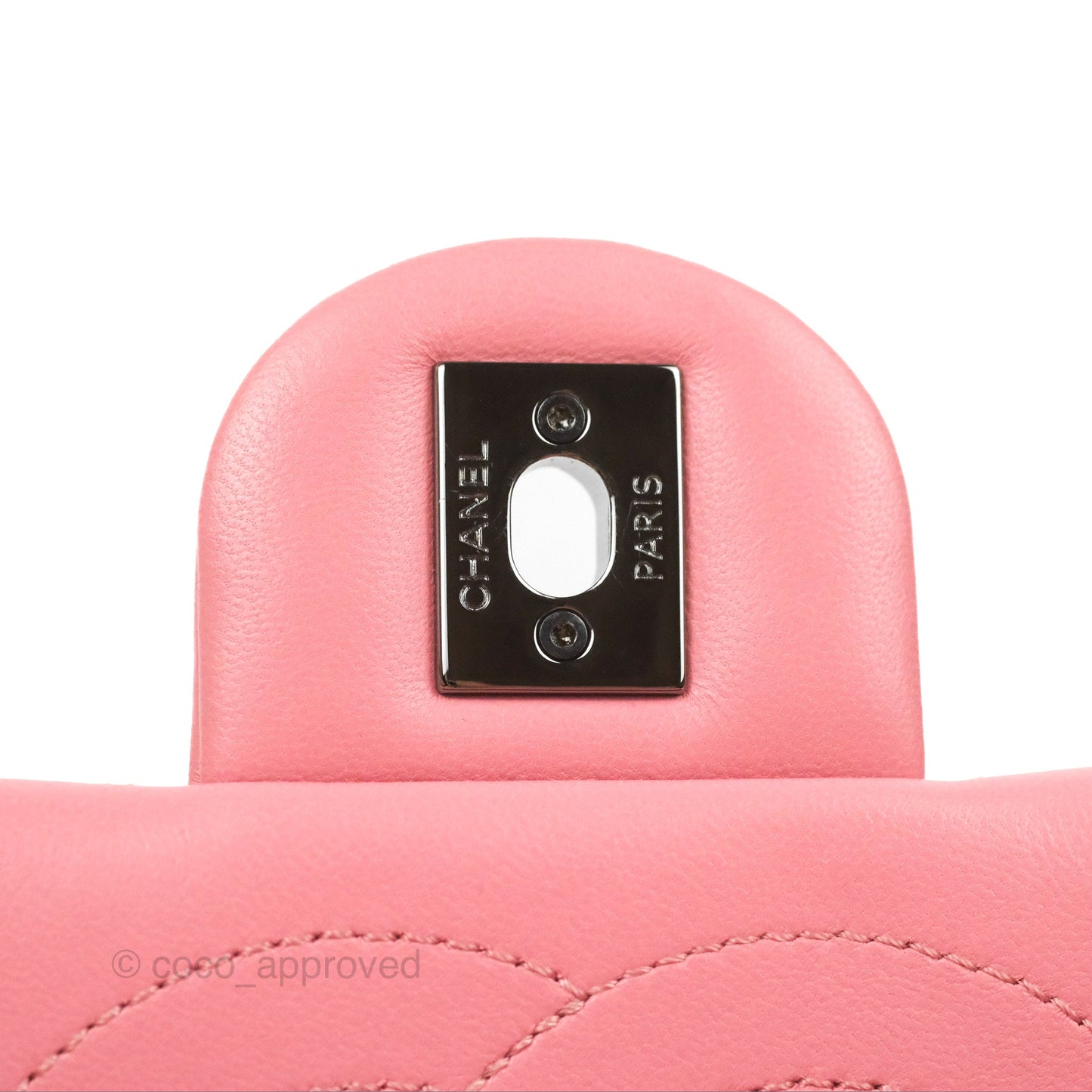 Chanel Small CC Crossing Flap Pink Lambskin Gun Metal Hardware