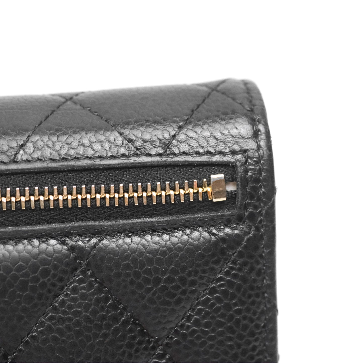 Chanel Classic Short Flap Wallet Black Caviar Gold Hardware