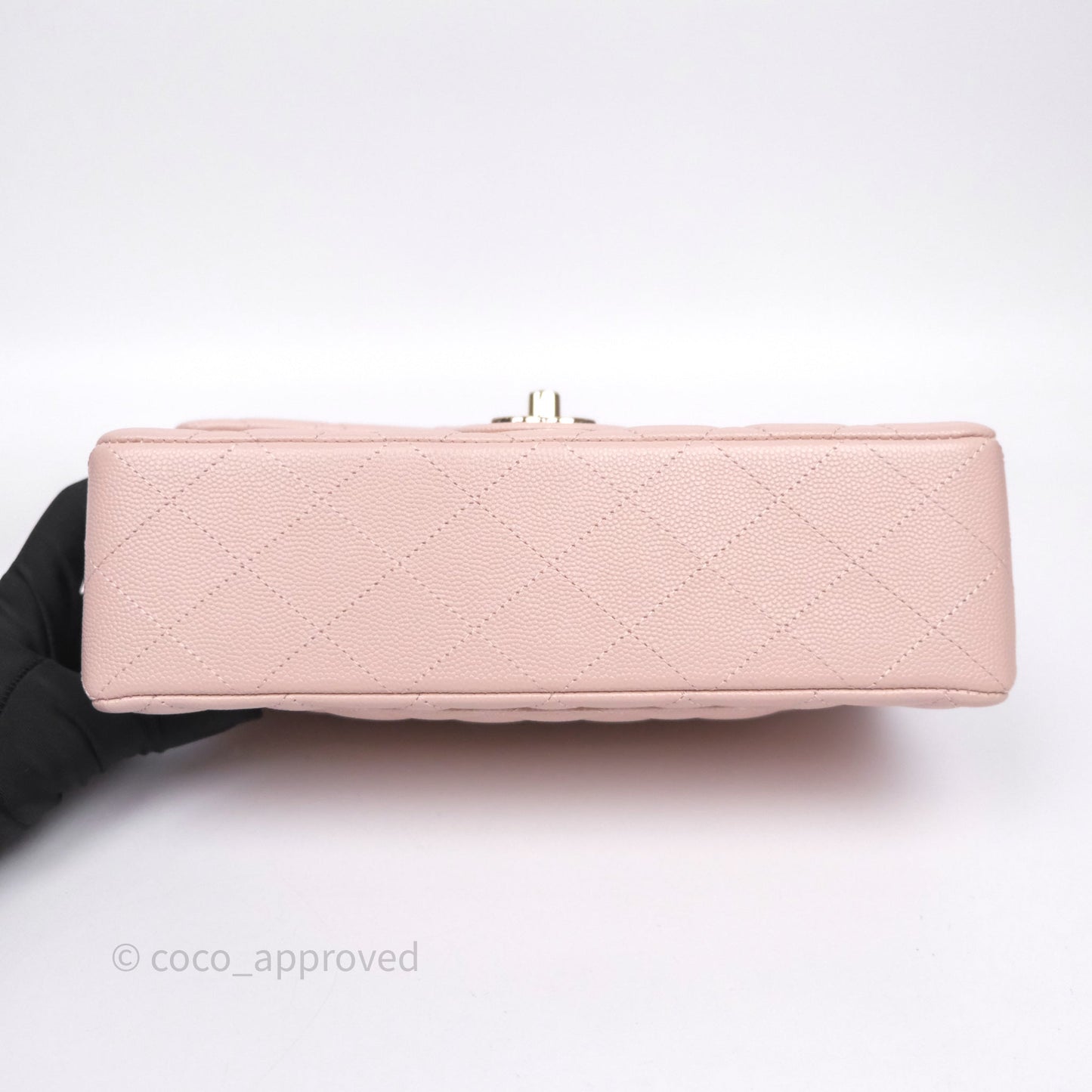 Chanel Small Classic Flap Quilted Light Pink Caviar Gold Hardware