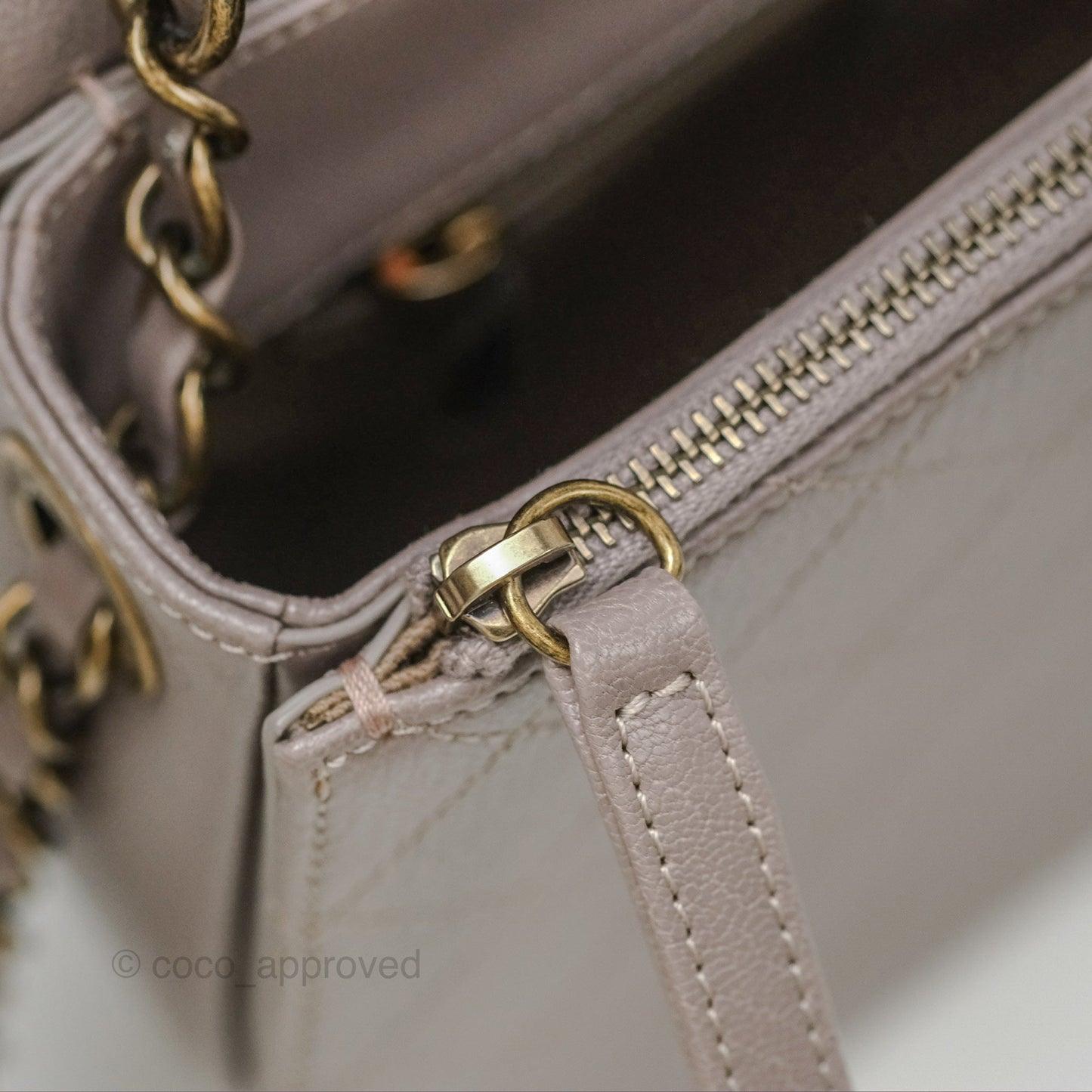 Chanel Coco Curve Flap Burnished Lilac Grey Calfskin Goatskin Antique Gold Hardware