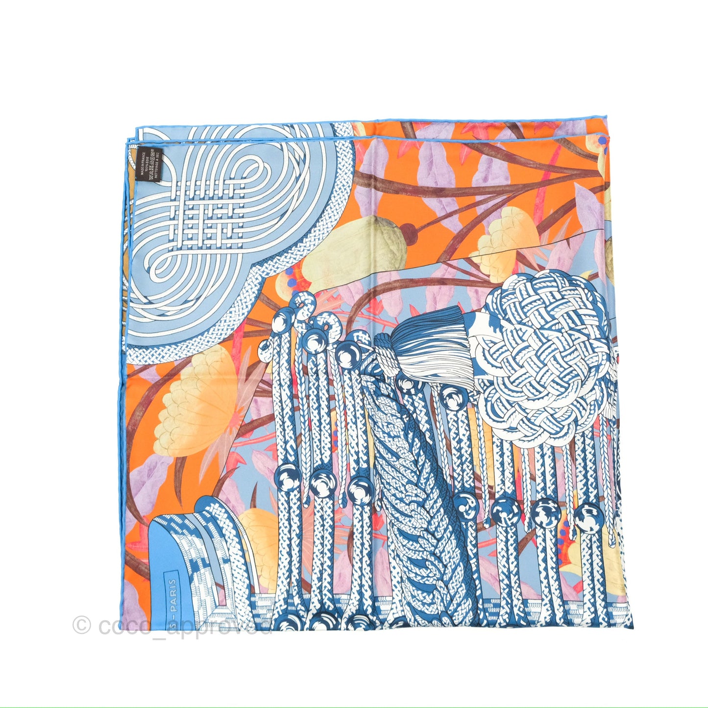 Hermès Brandebourgs Fleuris Double Face Scarf 90