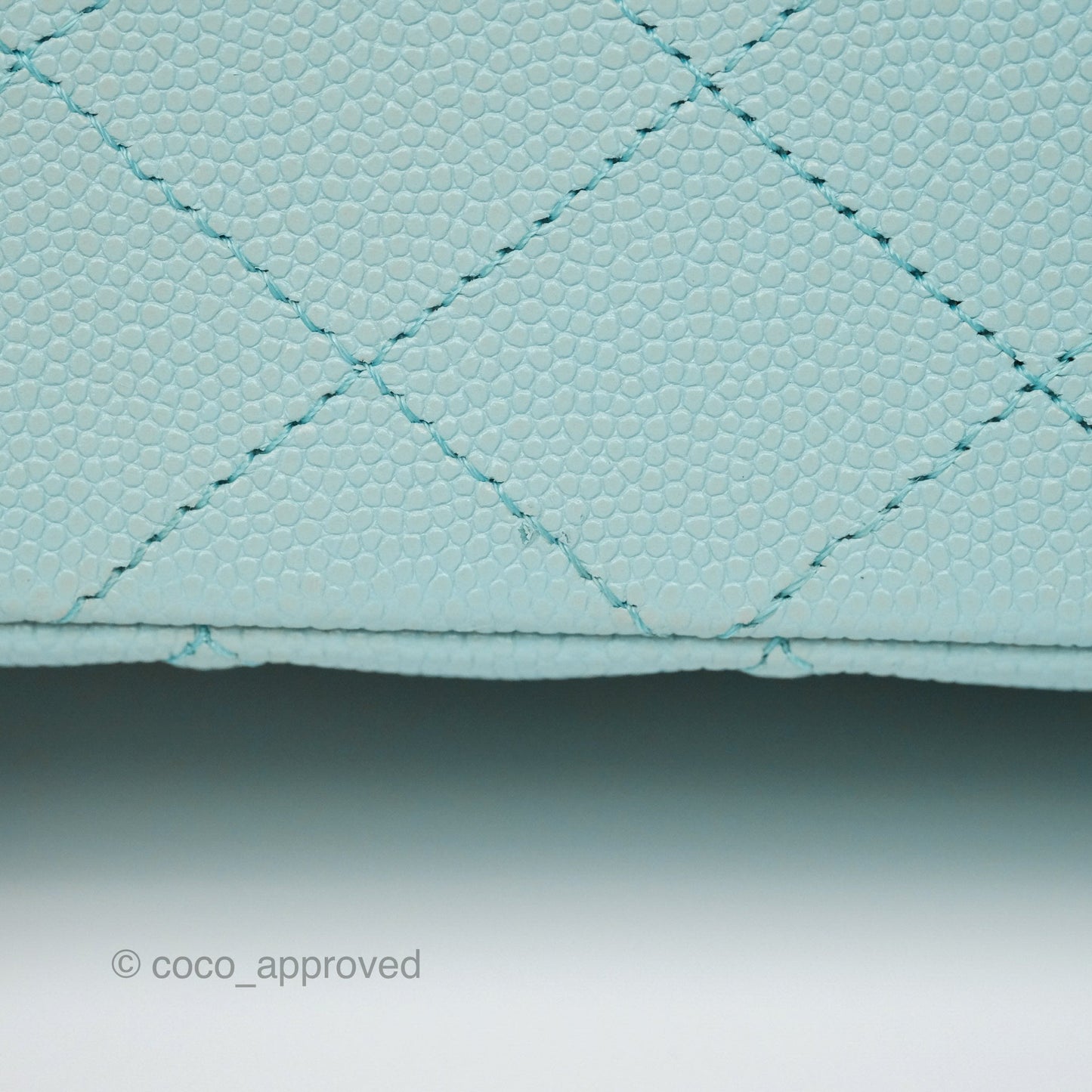 Chanel Small S/M Classic Flap Quilted Tiffany Blue Caviar Gold Hardware