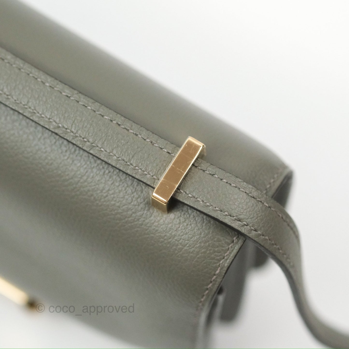 Hermès Constance Mini 18cm Mirror Gris Meyer 0L/Gris Pale M4 Evercolor Gold Hardware