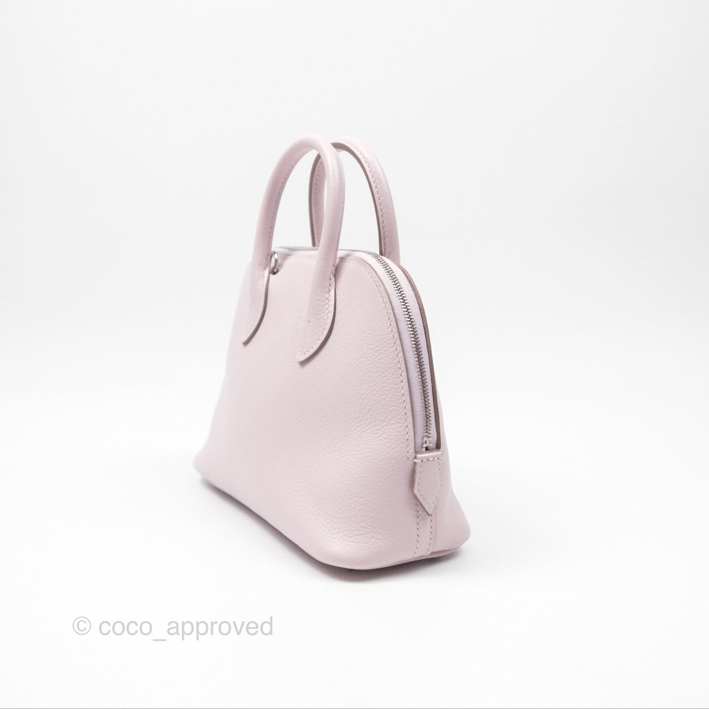 Hermès Bolide Mini 1923 Verso Evercolor Mauve Pale 09/ Caramel 28 Palladium Hardware