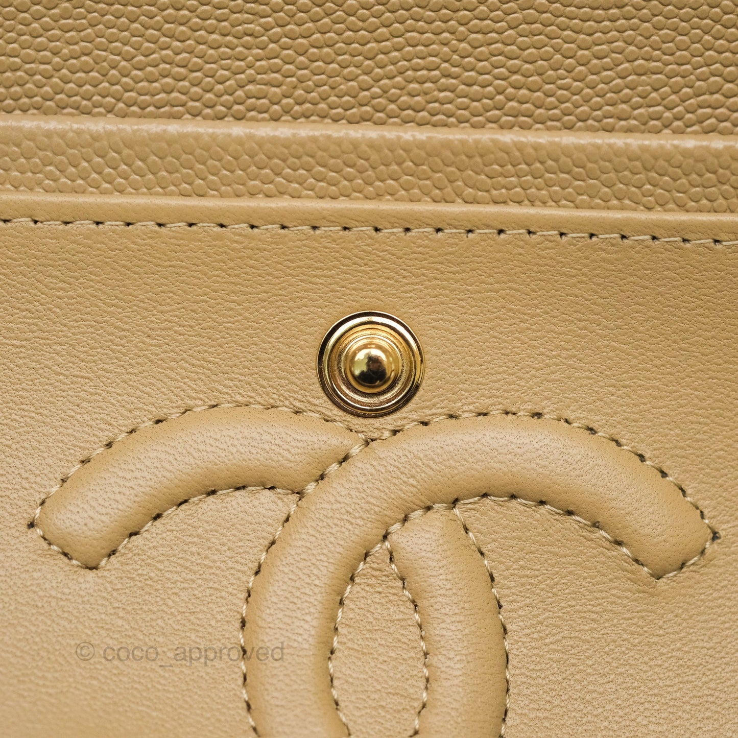 Chanel Small S/M Classic Flap Dark Beige Caviar Gold Hardware 21A