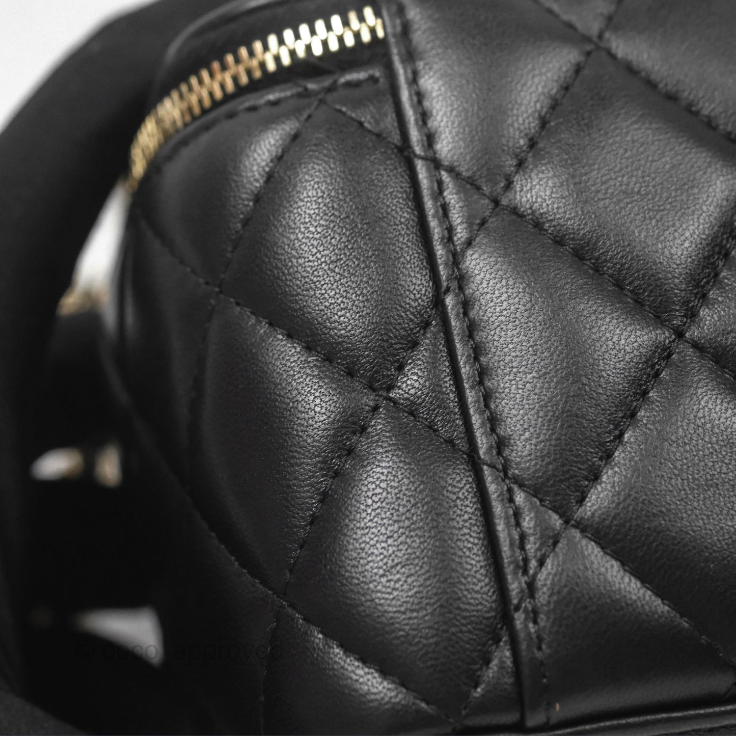 Chanel Vanity Rectangular Top Handle Black Lambskin Gold Hardware
