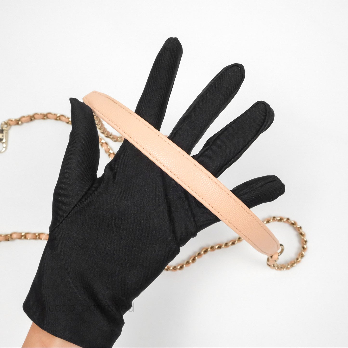 Chanel Quilted Mini Coco Handle Caviar Pink Beige Gold Hardware