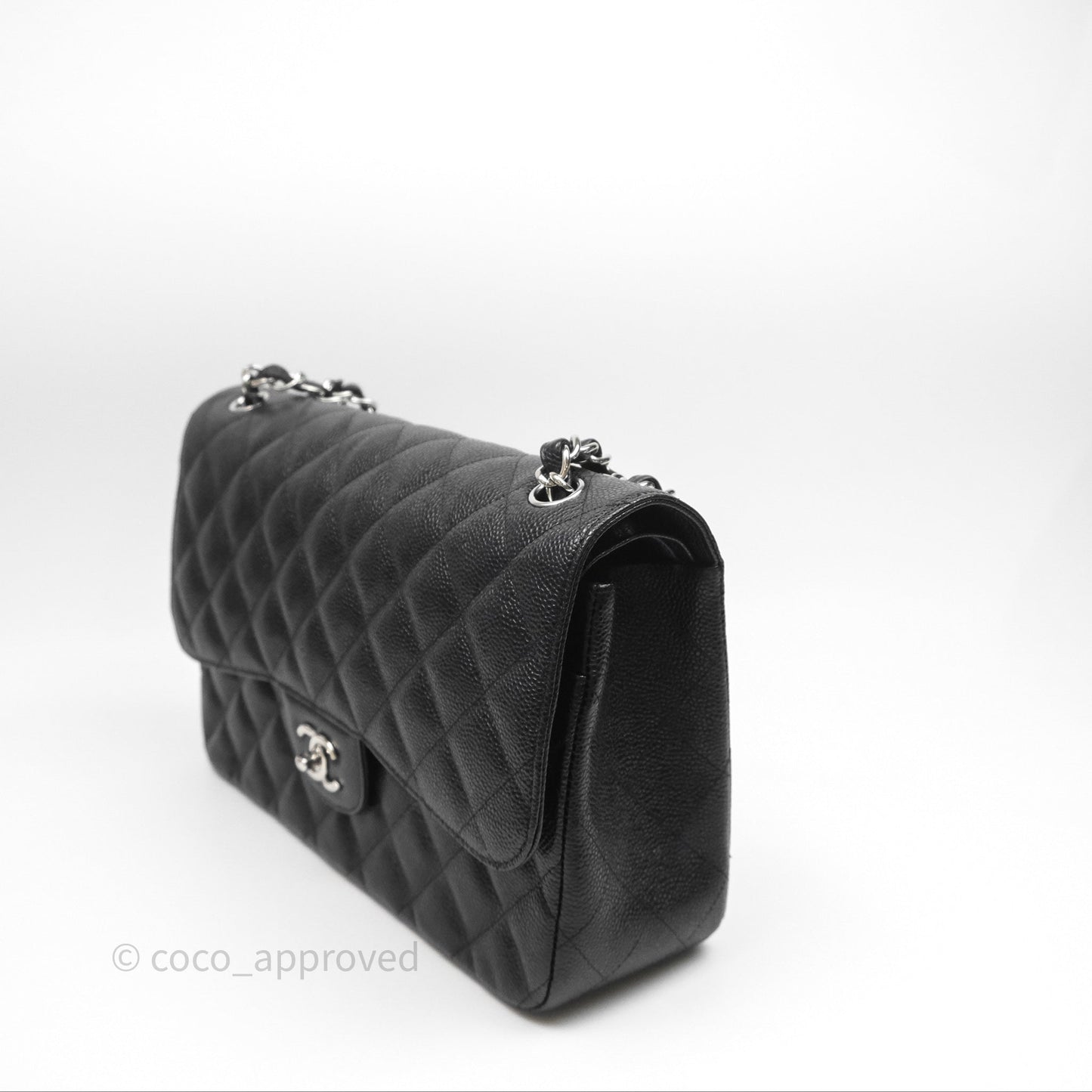 Chanel Jumbo Double Flap Black Caviar Silver Hardware⁣⁣