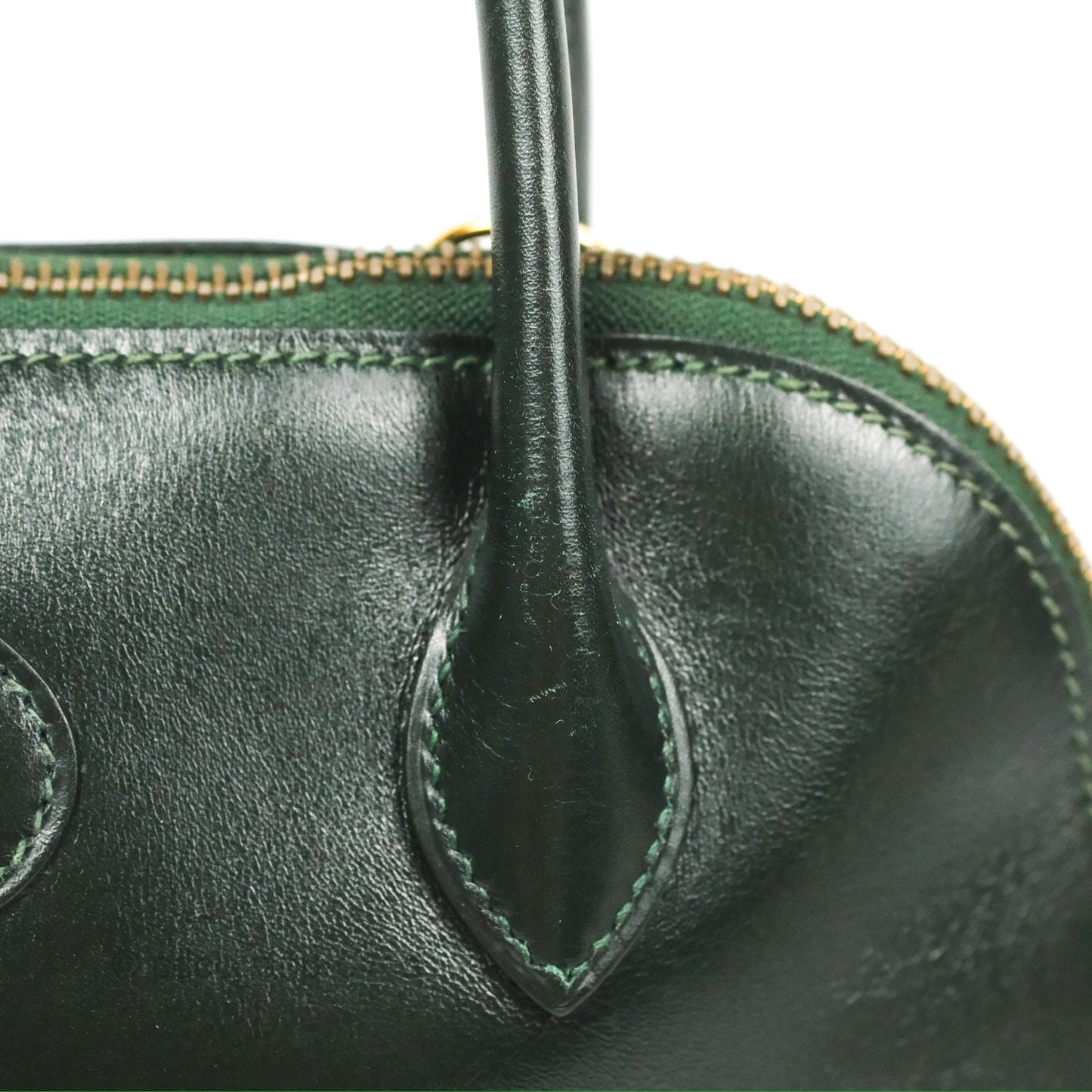 Hermès Vintage Bolide 27 Dark Green Box Leather Gold Hardware
