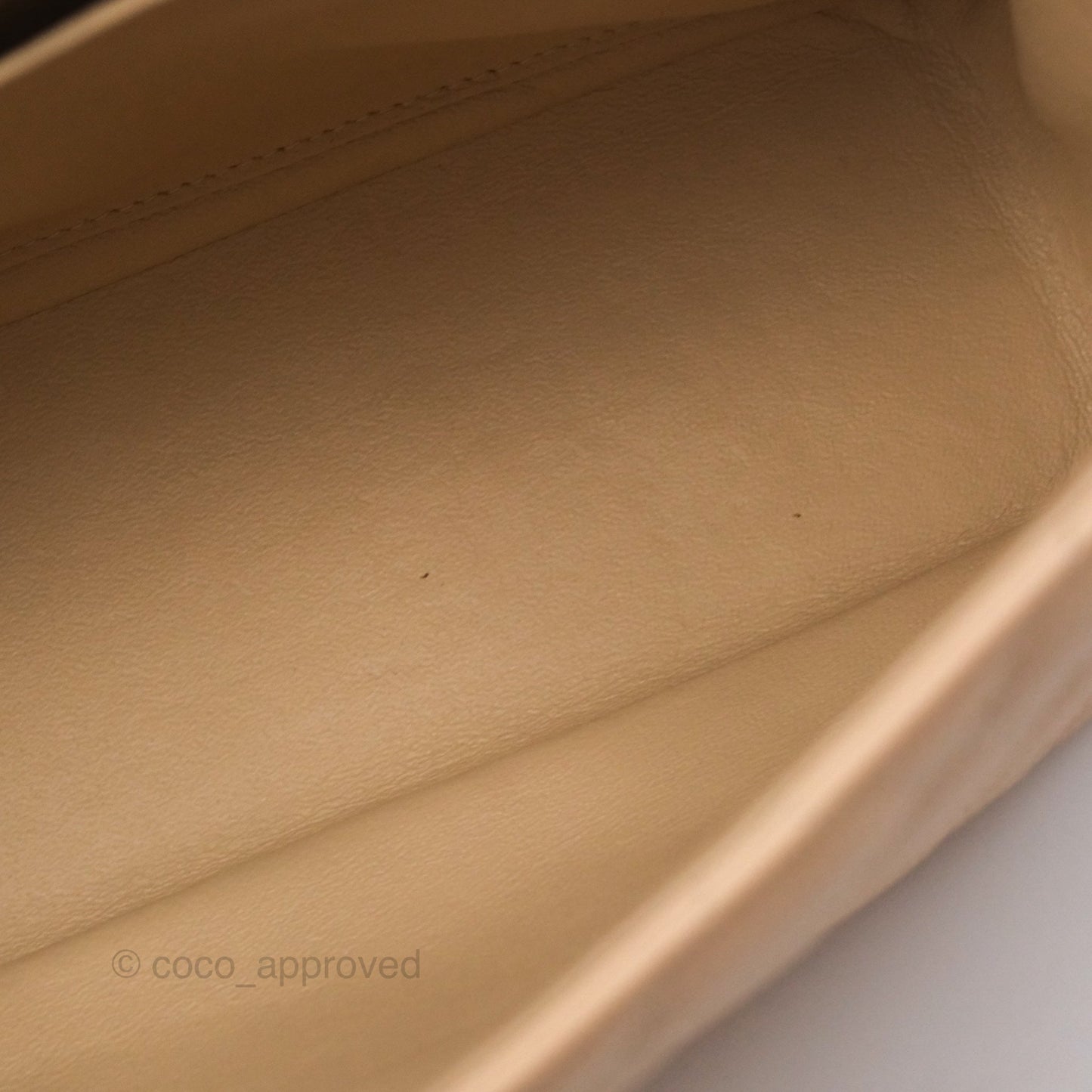 Chanel Jumbo Single Flap Quilted Beige Caviar Gold Hardware