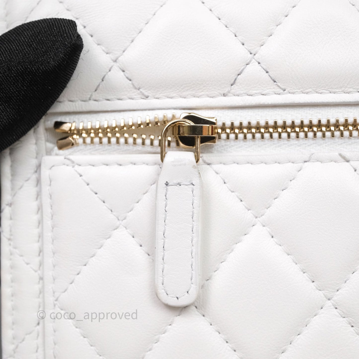 Chanel Mini Wallet On Large Pearl Chain WOC Quilted White Lambskin Gold Hardware