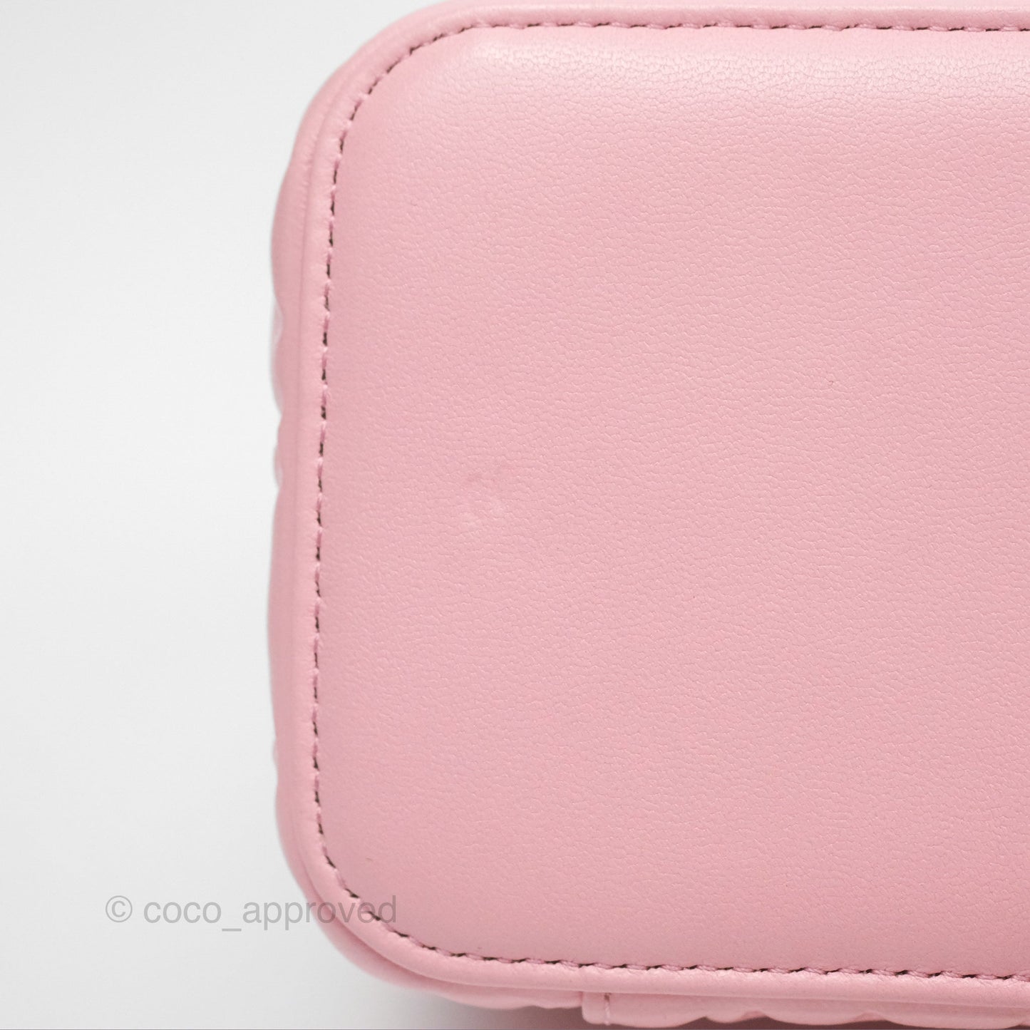 Chanel Vanity with Chain Camellia Embossed Pink Lambskin Gold Hardware