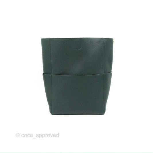 Celine Sangle Bucket Bag Grained Calfskin Dark Green