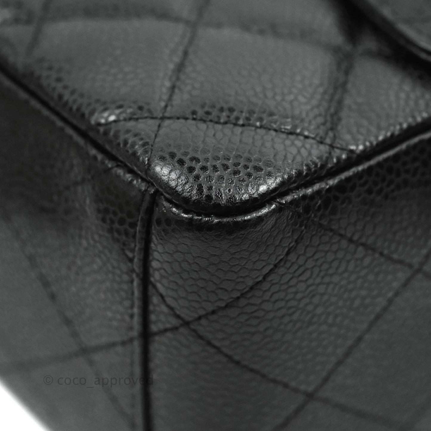 Chanel Single Flap Maxi Caviar Black Silver Hardware