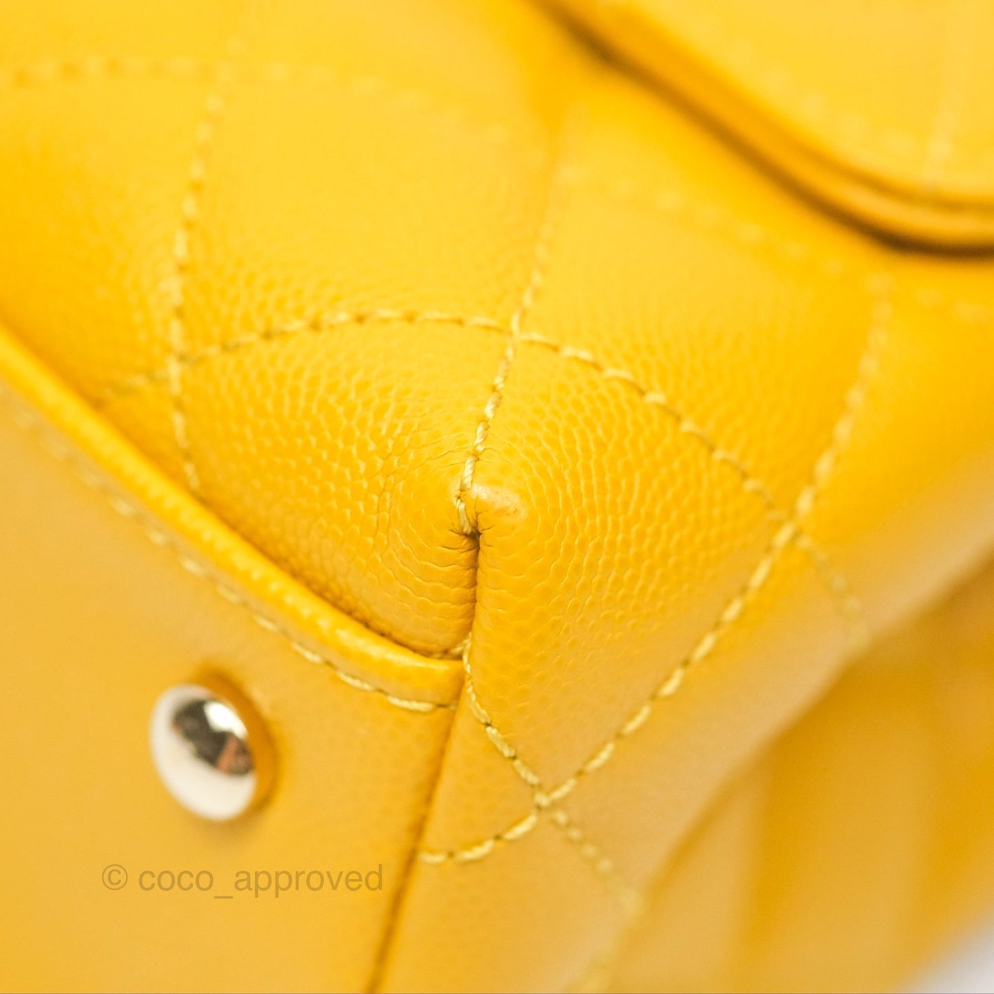 Chanel Small Coco Handle Mustard Yellow Caviar Gold Hardware