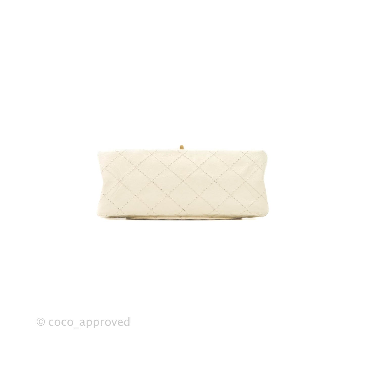 Chanel Mini Reissue 224 White Aged Calfskin Aged Gold Hardware