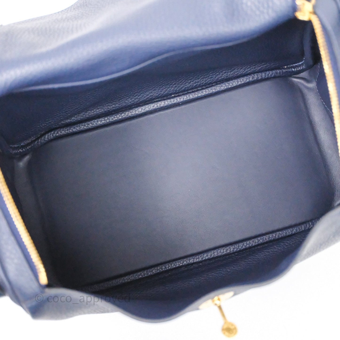 Hermès Lindy 30 Bleu Nuit 2Z Clemence Gold Hardware