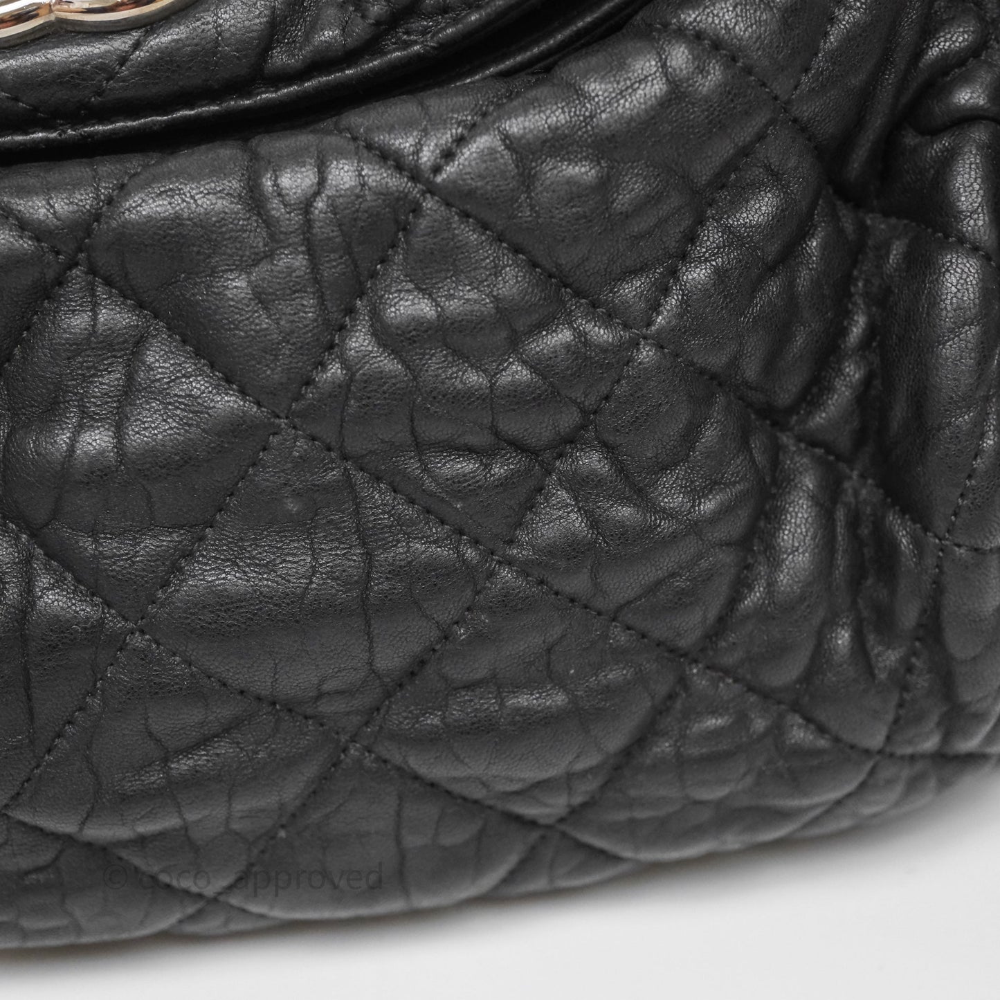 Chanel Chain Around Calfskin Hobo Black Silver Hardware