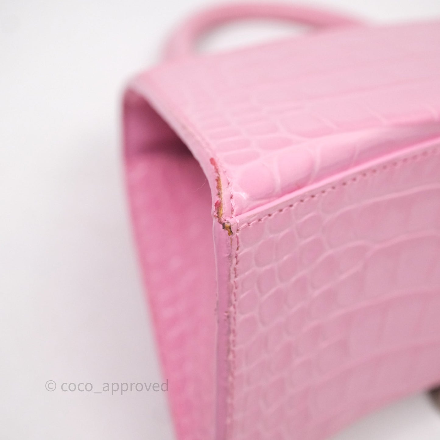 Balenciaga Small Hourglass Embossed Bag Pink