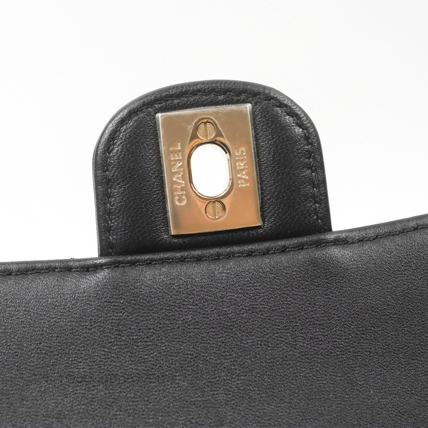 Chanel Mini Rectangle Flap with Crystals Top Handle Black Lambskin 23A