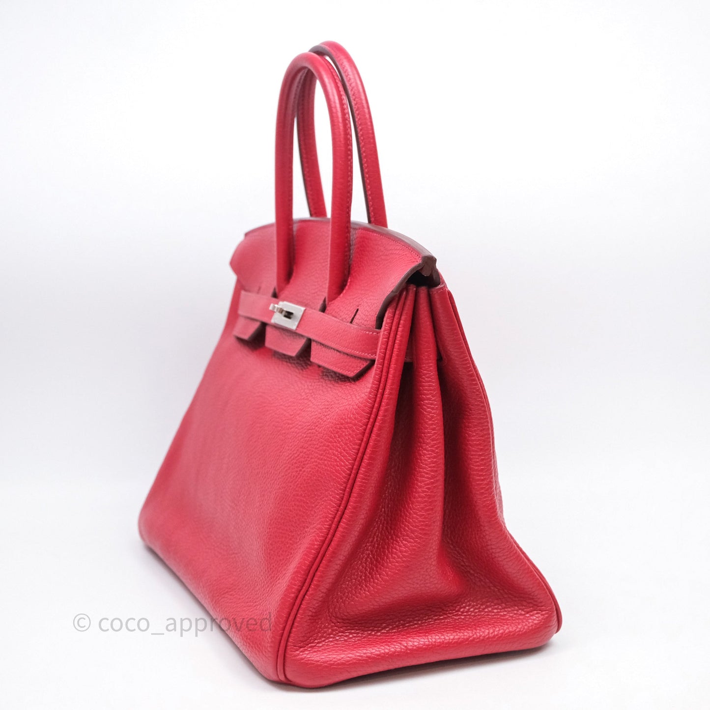 Hermes Birkin 35 Rouge Casaque Clemence Palladium Hardware