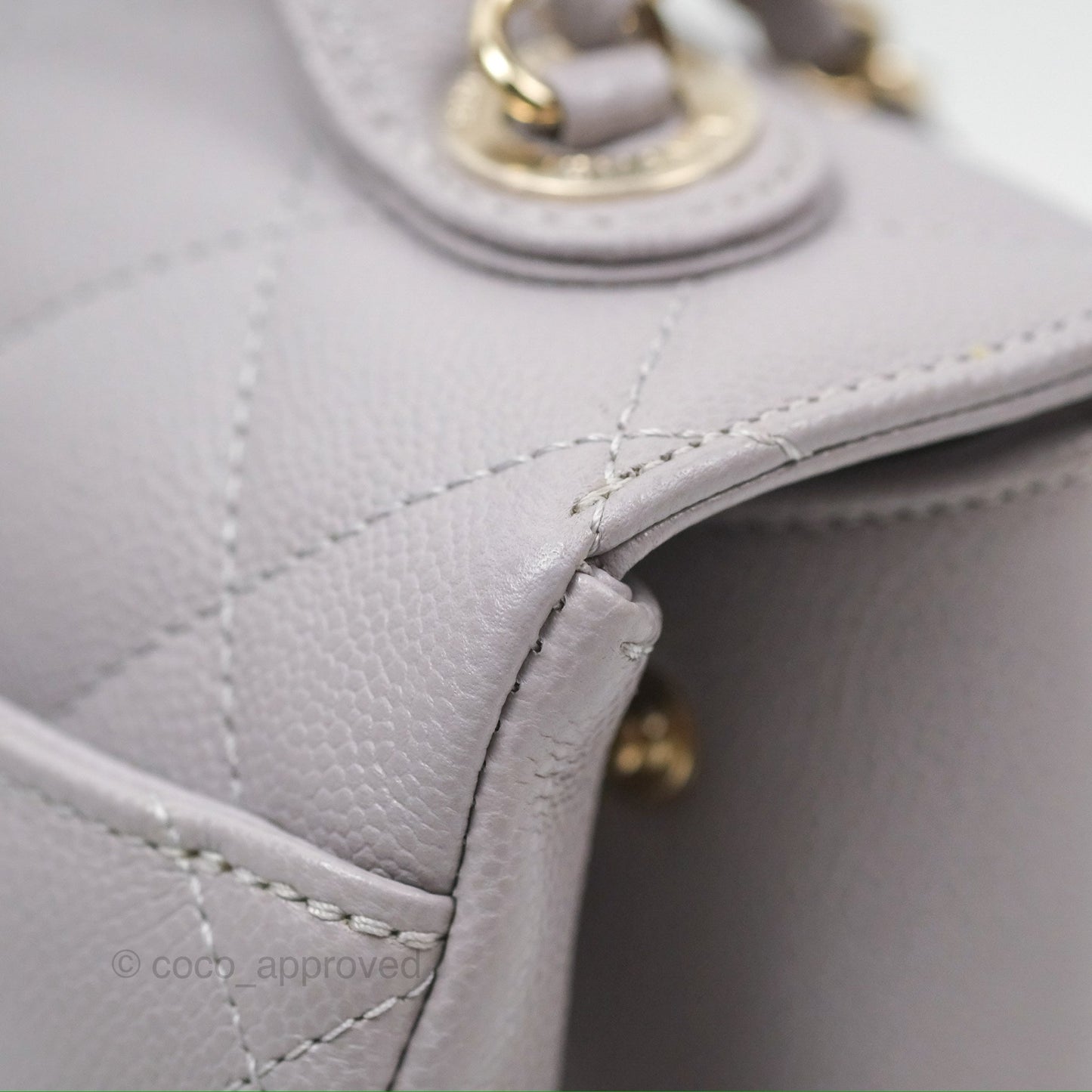 Chanel Quilted Medium Business Affinity Flap Grey Caviar Light Gold Hardware